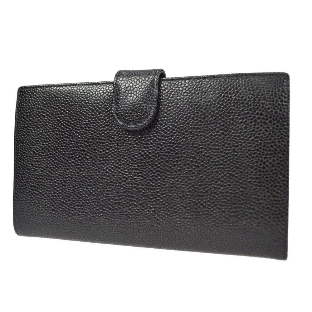 Chanel Long Wallet Black Calfskin